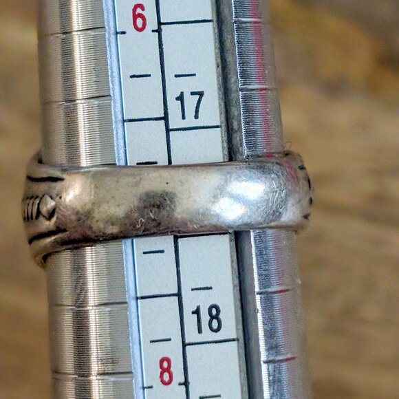 Vintage Carolyn Pollack Relios 925 Sterling Silver Oval Mosaic Inlay Ring Size 7 - Picture 6 of 6